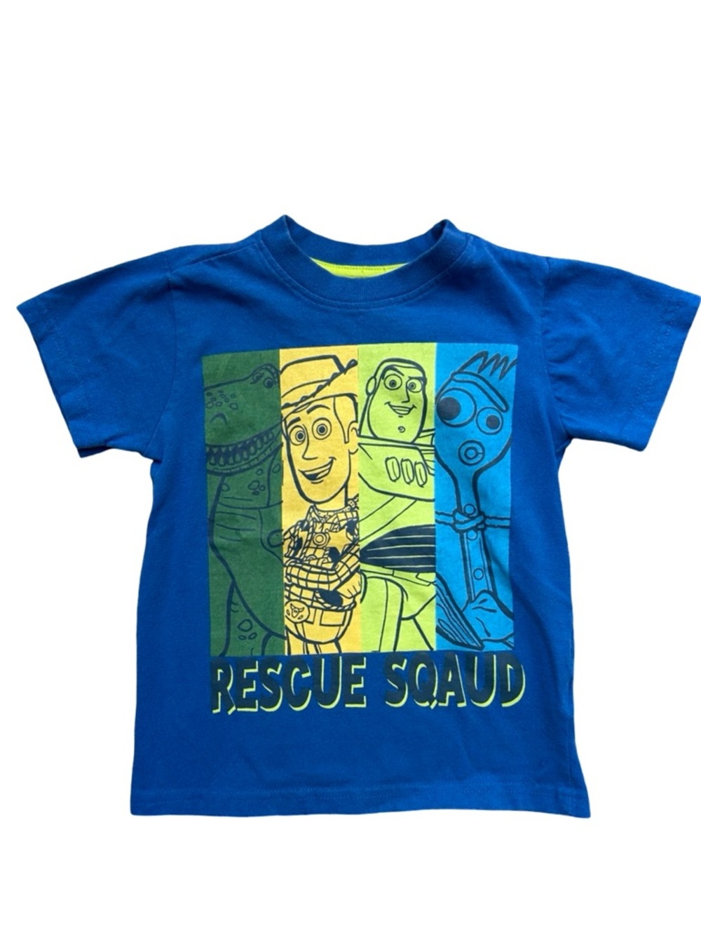 Disney size 4 boys Toy Story blue cotton graphic short sleeve shirt